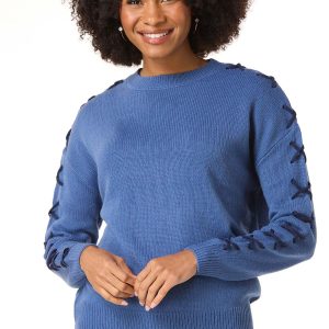Lace Up Sleeve Sweater