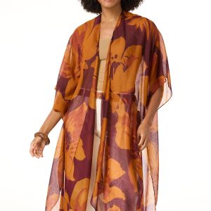 Exploded Floral Long Kimono