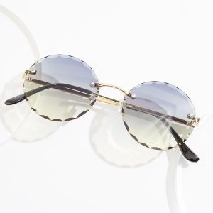 Ombre Textured Rimless Sunglasses