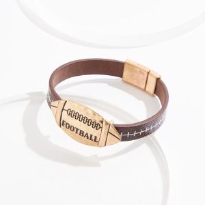 Gold Football Wrap Bracelet