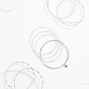 Textured Zig Zag Bangle Set