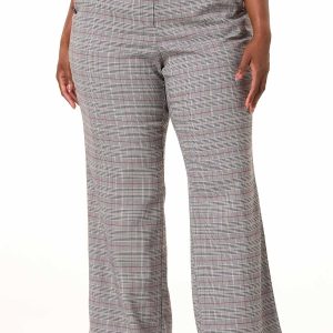 Plus Size Plaid Sailor Button Trouser Pants