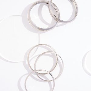 Xl Smooth Silver Bangle Bracelet Set