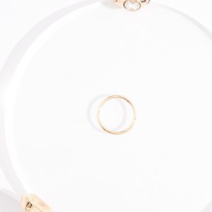 Bezel Stone Gold Ring Set