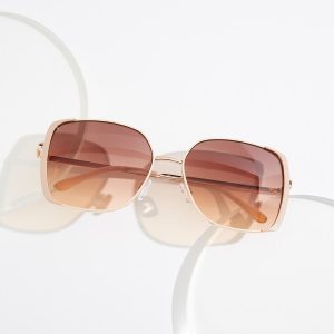 Metal Enamel Square Sunglasses