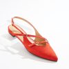 Wide Width Asymmetrical Strap Slingback Flats
