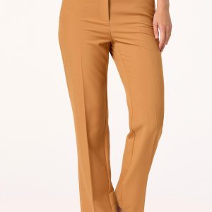 Petite Solid Curvy Trouser Pants