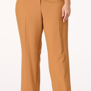 Plus Petite Solid Curvy Trouser Pants