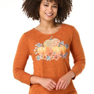 Floral Pumpkin Hacci Top