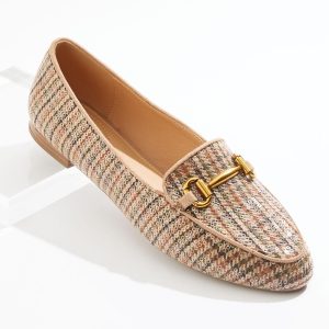 Sequin Houndstooth Loafer Flats