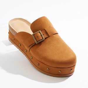 Faux Suede Platform Clogs