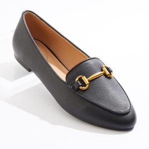 Faux Leather Loafer Flats