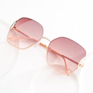 Rose Gold Cutout Square Sunglasses