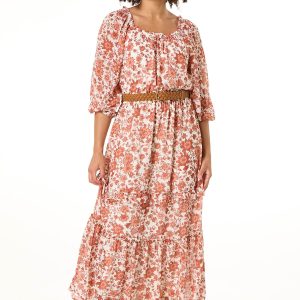 Petite Tiered Autumn Floral Maxi Dress
