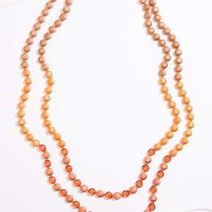 Rubberized Layered Long Necklace