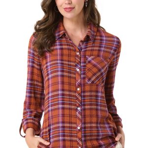 Plaid Snap Front Tunic