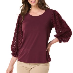 Textured Illusion Sleeve Top