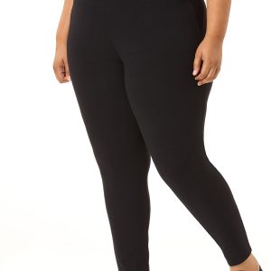 Plus Size Solid Black Leggings