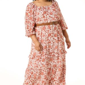 Plus Petite Autumn Floral Maxi Dress