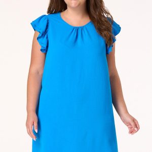 Plus Size Tiered Ruffled Sleeve Dress