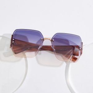 Marbled Arm Rimless Sunglasses