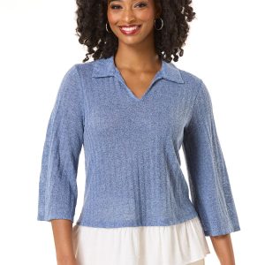 Twofer Mixed Collar Top