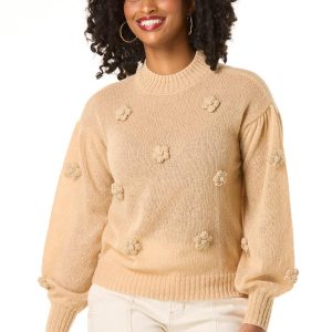 Floral Mock Neck Sweater