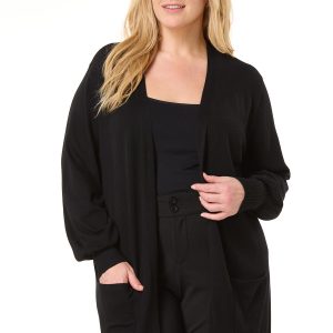 Plus Size Balloon Sleeve Cardigan
