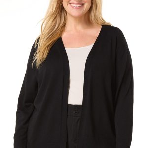 Plus Size Solid Sweater Cardigan