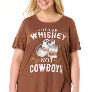 Plus Size Chase Whiskey Not Cowboys