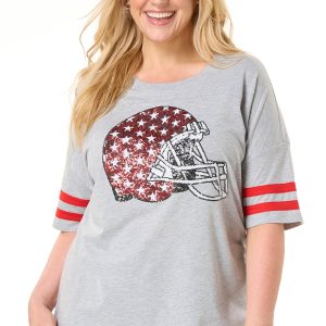 Plus Size Sequin Star Helmet
