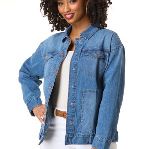 Medium Wash Denim Shacket