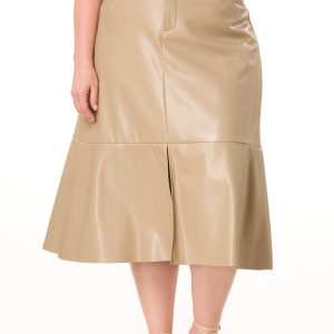Plus Size Faux Leather Skirt