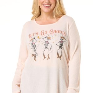 Plus Size Let's Go Ghouls Skeleton Tee