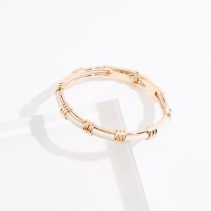 Faux Leather Encased Metal Cuff Bracelet