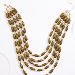 Olive Wood Layered Necklace