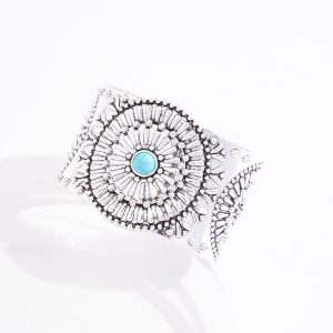 Silver Turquoise Western Cuff Bracelet