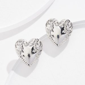 Western Heart Button Earrings