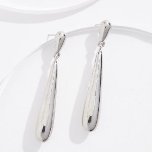 Smooth Elongated Tear Earrings