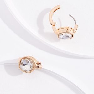 Small Bezel Huggie Hoop Earrings