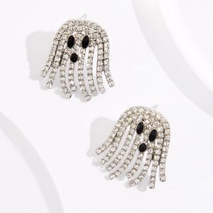 Halloween Rhinestone Ghost Earrings
