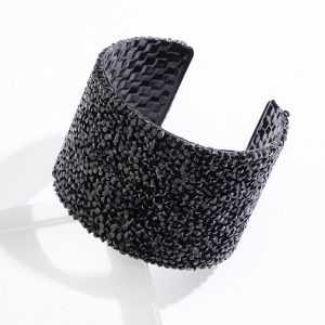 Textured Wide Band Cuff Bracelet