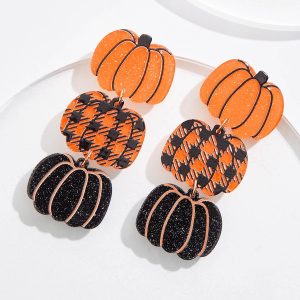 Tiered Lucite Pumpkin Earrings