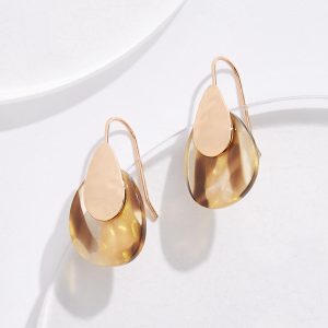 Brushed Lucite Hook Earrings