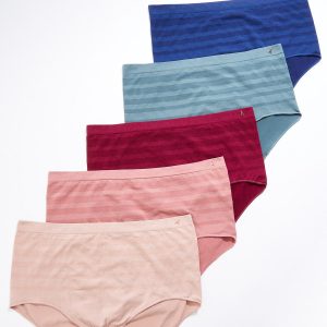 Plus Size Solid Seamless Brief Panty Set