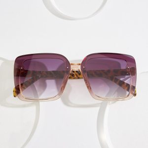 Textured Leopard Arm Square Sunglasses