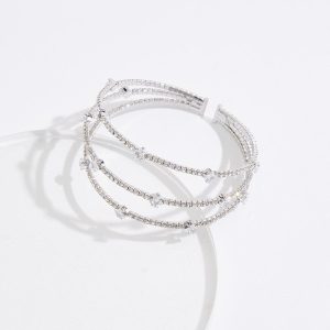 Cubic Zirconia Multi Row Bracelet
