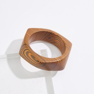 Xl Statement Stripe Wood Bracelet