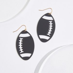 Cutout Rubber Football Earrings