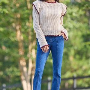Triple Button High Rise Jeans